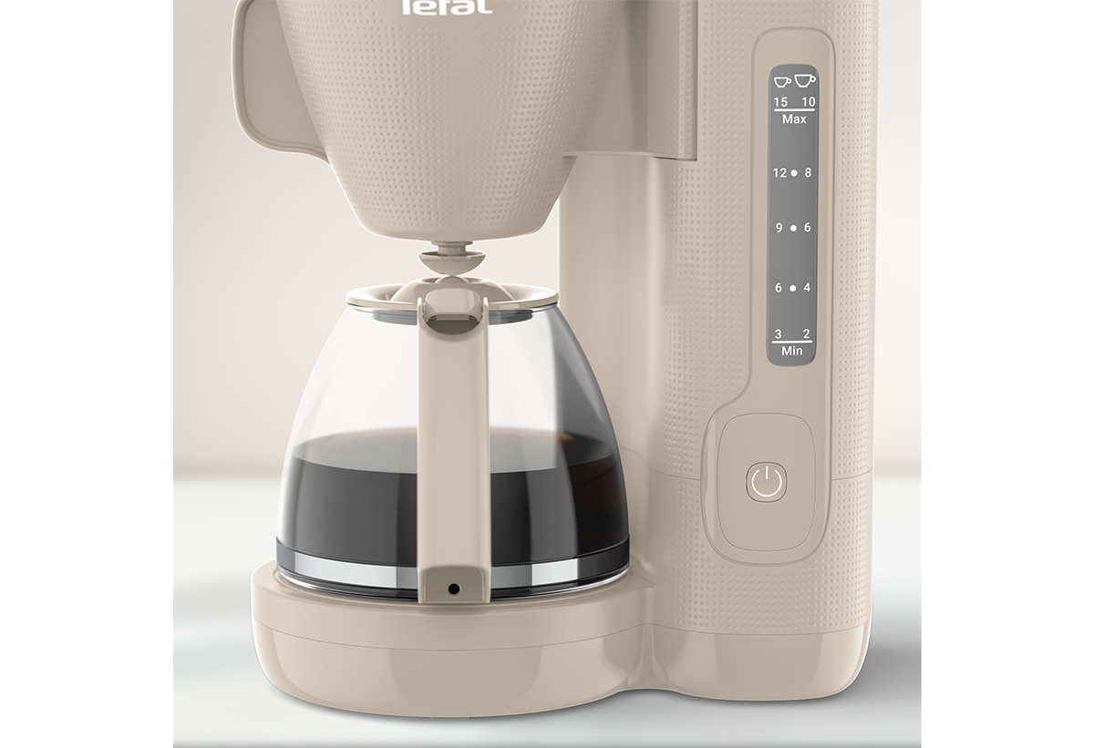 Απεικονίζεται από κοντινή λήψη το δοχείο της καφετιέρας.